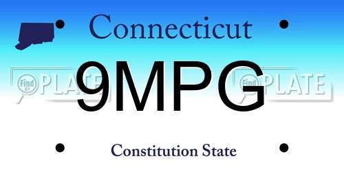 9MPG Connecticut License Plate