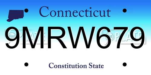 9MRW679 Connecticut License Plate