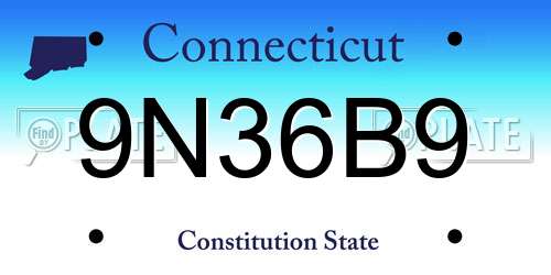 9N36B9 Connecticut License Plate