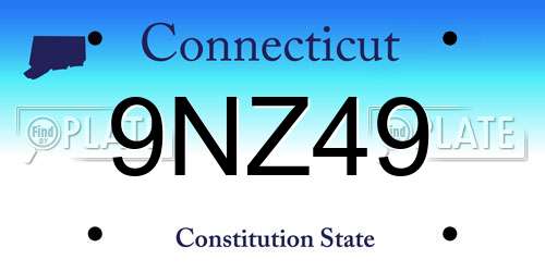 9NZ49 Connecticut License Plate