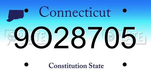9O28705 Connecticut License Plate