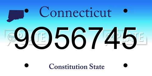 9O56745 Connecticut License Plate