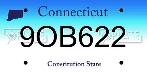 9OB622 Connecticut License Plate