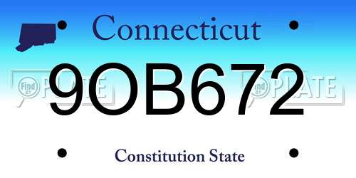 9OB672 Connecticut License Plate