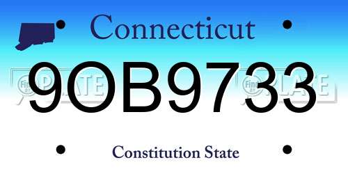 9OB9733 Connecticut License Plate