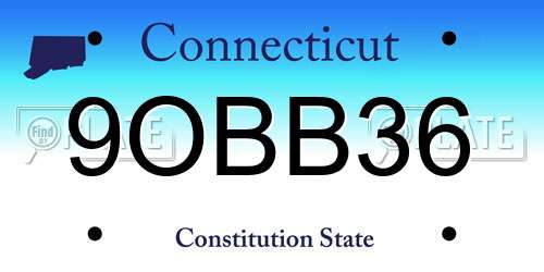 9OBB36 Connecticut License Plate