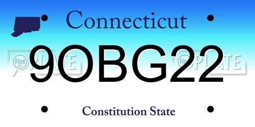 9OBG22 Connecticut License Plate