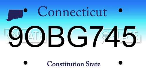 9OBG745 Connecticut License Plate