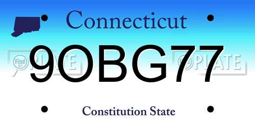 9OBG77 Connecticut License Plate