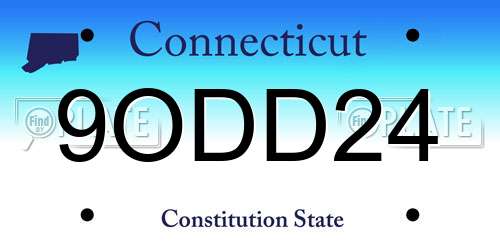 9ODD24 Connecticut License Plate