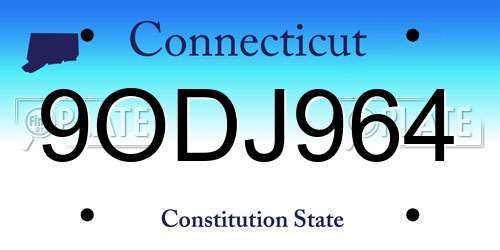 9ODJ964 Connecticut License Plate