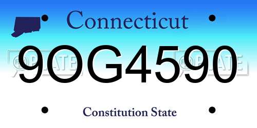 9OG4590 Connecticut License Plate