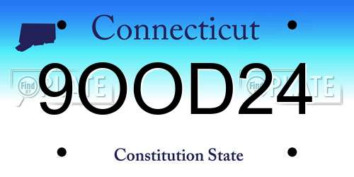 9OOD24 Connecticut License Plate