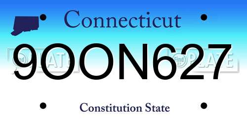 9OON627 Connecticut License Plate