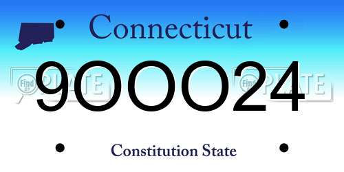 9OOO24 Connecticut License Plate