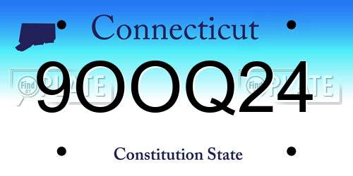 9OOQ24 Connecticut License Plate