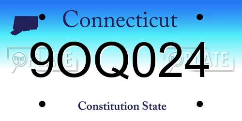 9OQ024 Connecticut License Plate