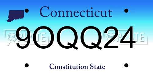 9OQQ24 Connecticut License Plate