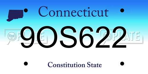 9OS622 Connecticut License Plate