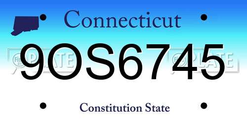 9OS6745 Connecticut License Plate