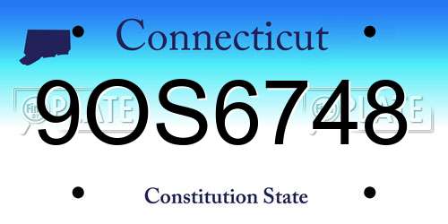 9OS6748 Connecticut License Plate