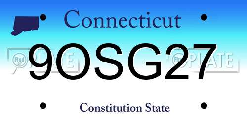9OSG27 Connecticut License Plate