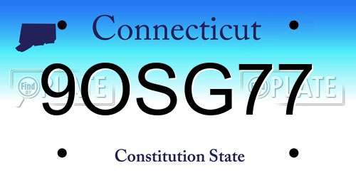 9OSG77 Connecticut License Plate