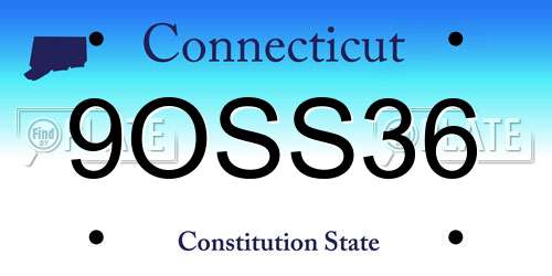 9OSS36 Connecticut License Plate