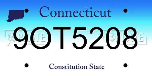 9OT5208 Connecticut License Plate
