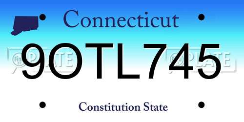 9OTL745 Connecticut License Plate