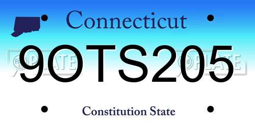 9OTS205 Connecticut License Plate