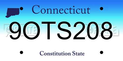 9OTS208 Connecticut License Plate