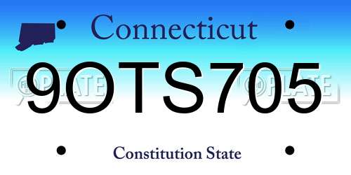 9OTS705 Connecticut License Plate