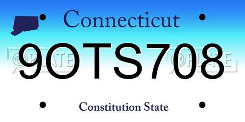 9OTS708 Connecticut License Plate