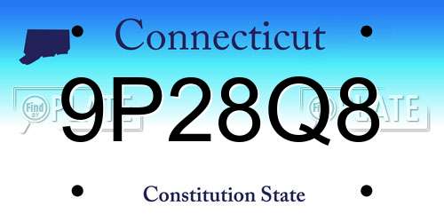 9P28Q8 Connecticut License Plate