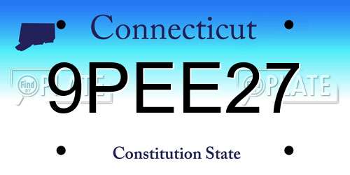 9PEE27 Connecticut License Plate