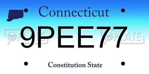 9PEE77 Connecticut License Plate