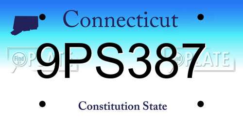 9PS387 Connecticut License Plate