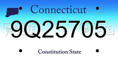 9Q25705 Connecticut License Plate