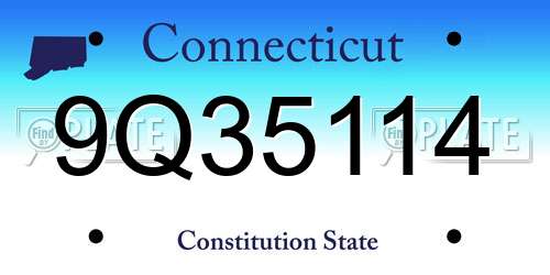 9Q35114 Connecticut License Plate