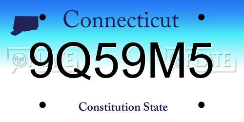 9Q59M5 Connecticut License Plate