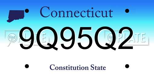 9Q95Q2 Connecticut License Plate