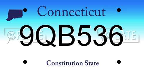 9QB536 Connecticut License Plate