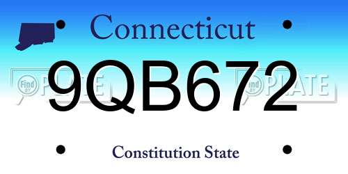 9QB672 Connecticut License Plate