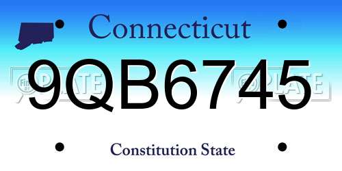 9QB6745 Connecticut License Plate