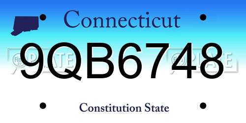 9QB6748 Connecticut License Plate