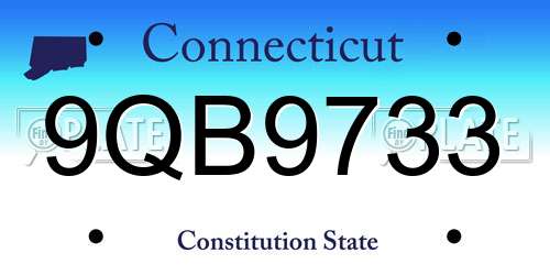 9QB9733 Connecticut License Plate