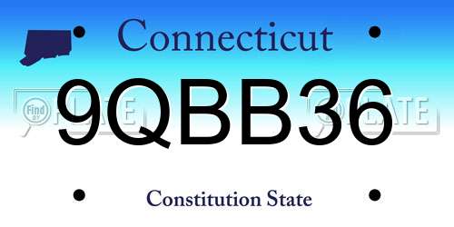 9QBB36 Connecticut License Plate