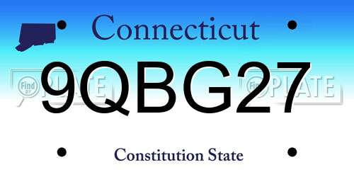 9QBG27 Connecticut License Plate