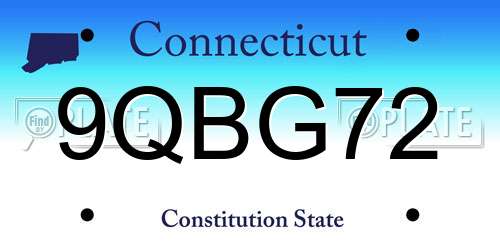 9QBG72 Connecticut License Plate